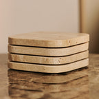 Organic Marble Coaster Set Emperador Dark