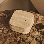 Organic Marble Coaster Set Emperador Dark