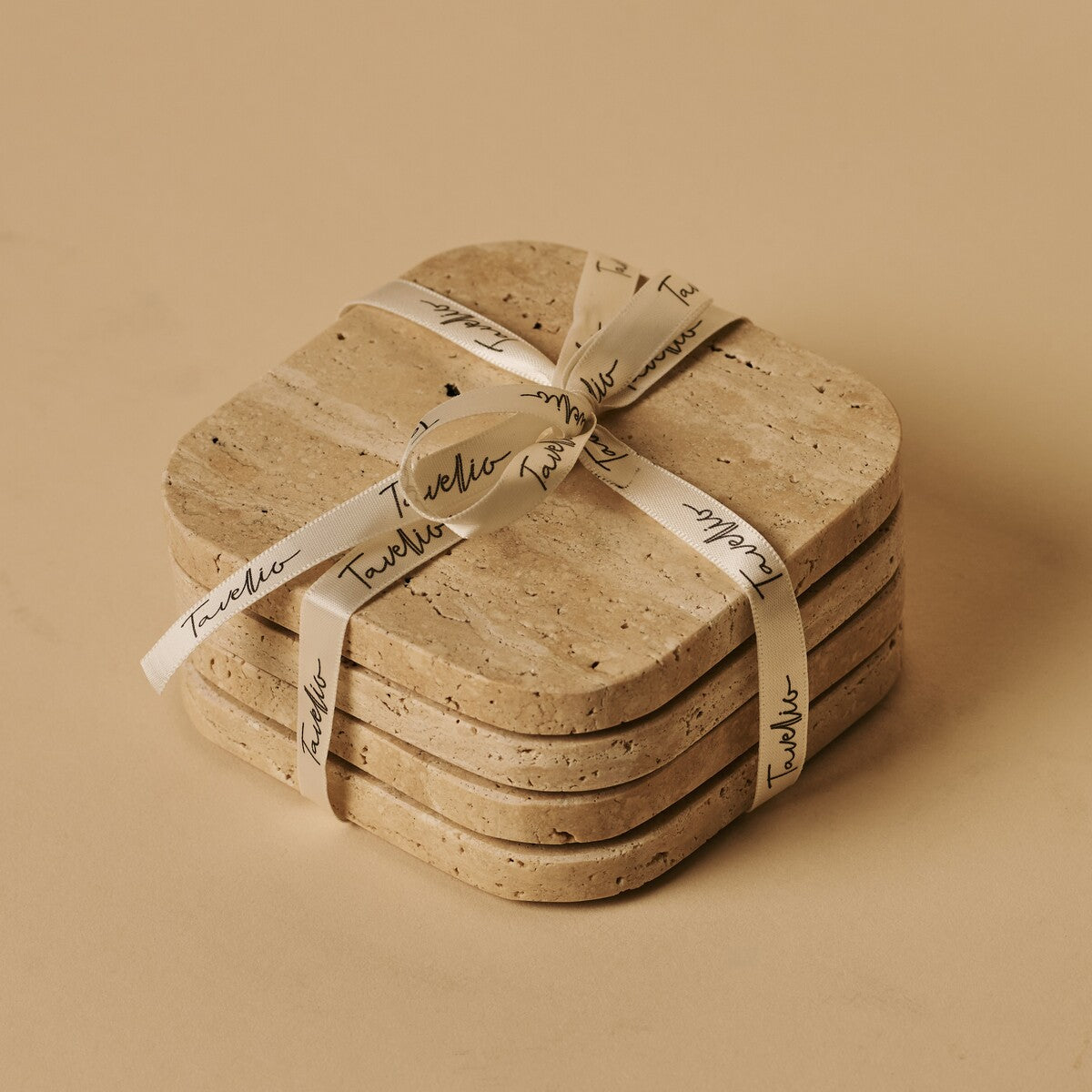 Organic Marble Coaster Set Emperador Dark
