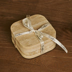 Organic Marble Coaster Set Emperador Dark