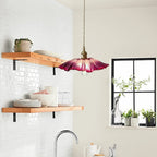 Creative Glass Flower Pendant Lamp – Vintage Design for Bedroom & Living Room