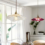 Creative Glass Flower Pendant Lamp – Vintage Design for Bedroom & Living Room