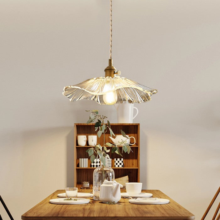 Creative Glass Flower Pendant Lamp – Vintage Design for Bedroom & Living Room