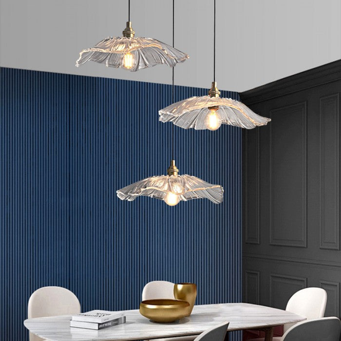Creative Glass Flower Pendant Lamp – Vintage Design for Bedroom & Living Room