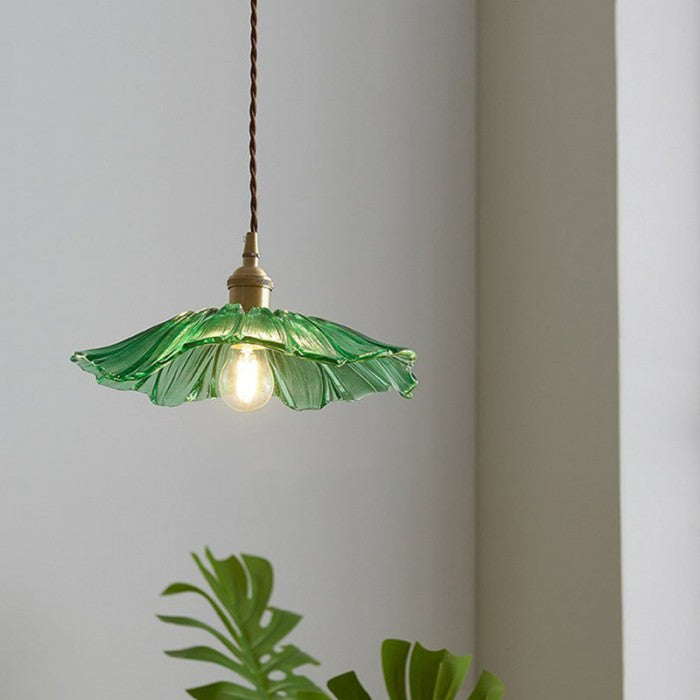 Creative Glass Flower Pendant Lamp – Vintage Design for Bedroom & Living Room