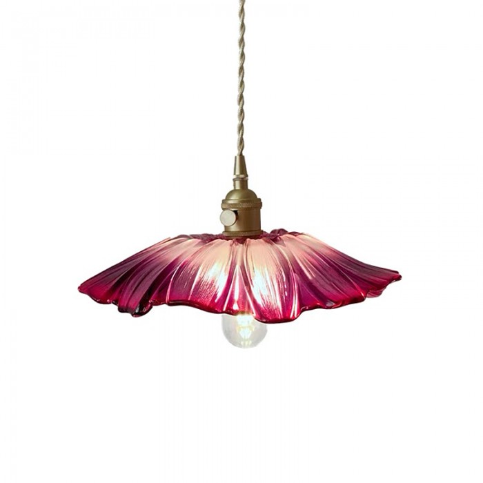 Creative Glass Flower Pendant Lamp – Vintage Design for Bedroom & Living Room