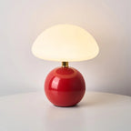 Mushroom Table Lamp with Ceramic Base and LED Light