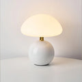 Mushroom Table Lamp with Ceramic Base and LED Light