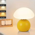 Mushroom Table Lamp with Ceramic Base and LED Light