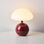 Mushroom Table Lamp with Ceramic Base and LED Light