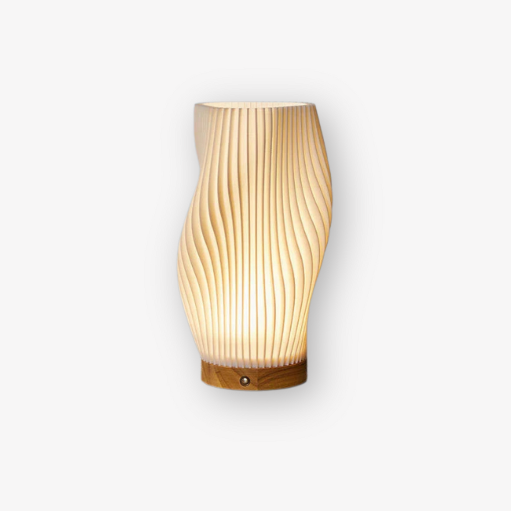 Warm LED Table Lamp with Dimmable Function & Elegant Wave Design