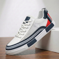 Men's Mesh Sneakers with Leather Panel Detail