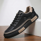 Men's Mesh Sneakers with Leather Panel Detail