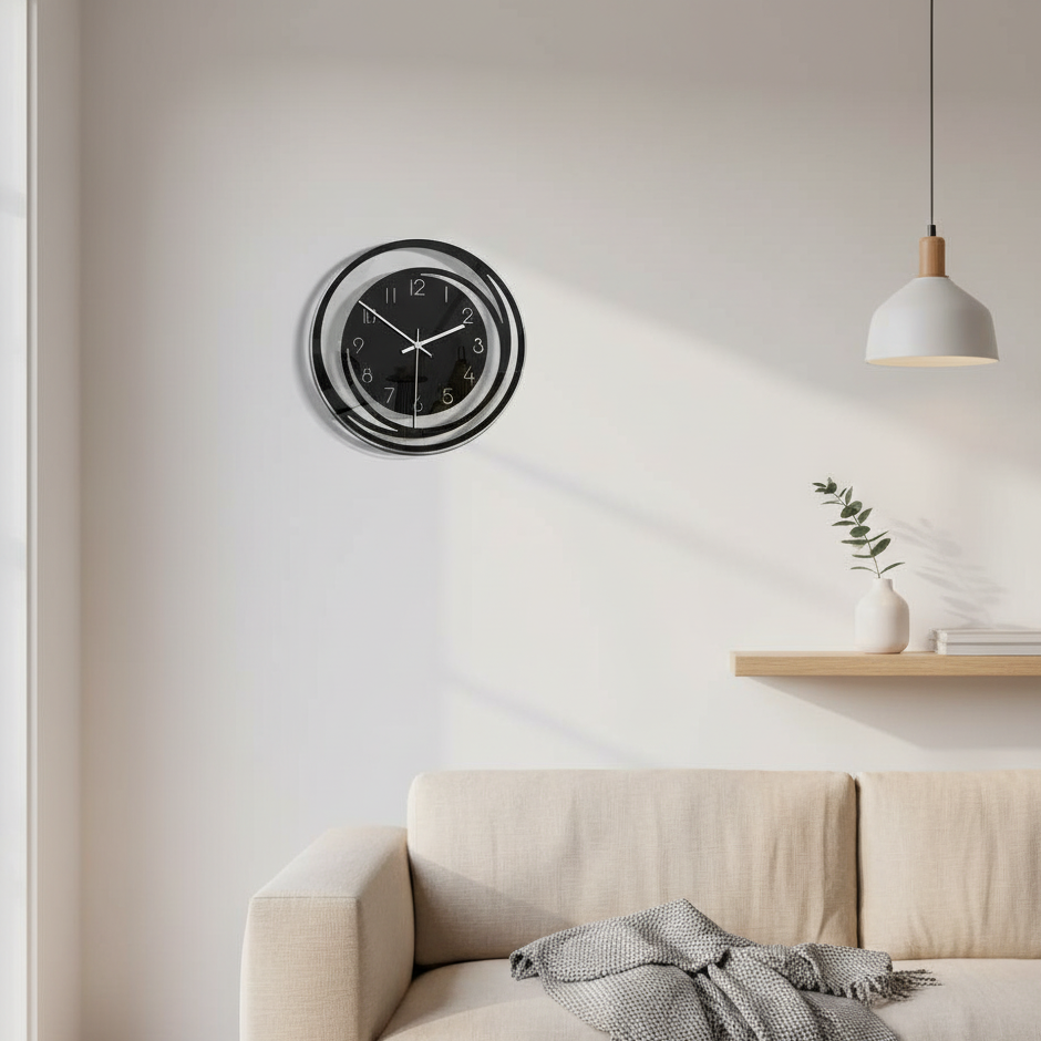 ClarityLine | Elegant Designer Wall Clock | Silent Precision & Stylish Timekeeping for Modern Interiors