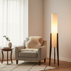 Lunara | Japandi Solid Wood Floor Lamp with LED Light