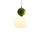 Art Deco Pendant Light with Acrylic Shade, Round Colored Top