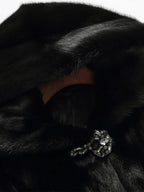 Women's Faux Fur Coat with Fur-Lined Hood, Long Length