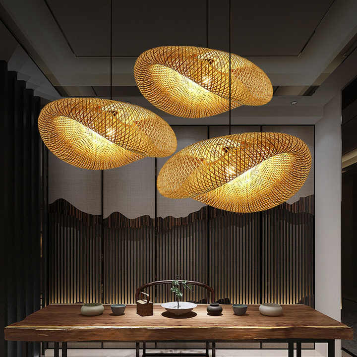 Handmade Bamboo Pendant Light – Natural Scandinavian Design Hanging Lamp