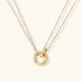 Women's Circle Pendant Necklace, Gold-Plated Stainless Steel