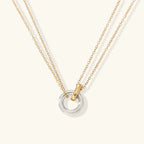 Women's Circle Pendant Necklace, Gold-Plated Stainless Steel