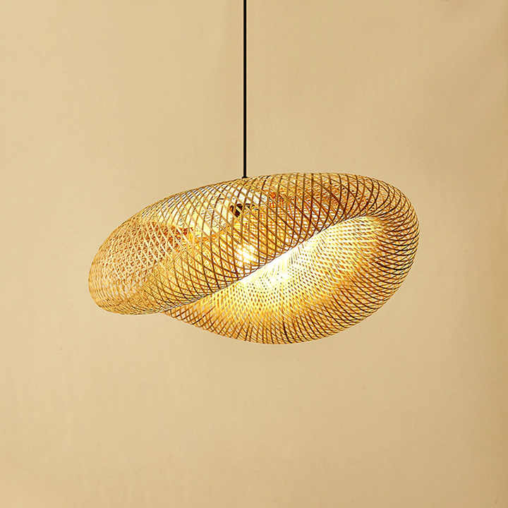 Handmade Bamboo Pendant Light – Natural Scandinavian Design Hanging Lamp