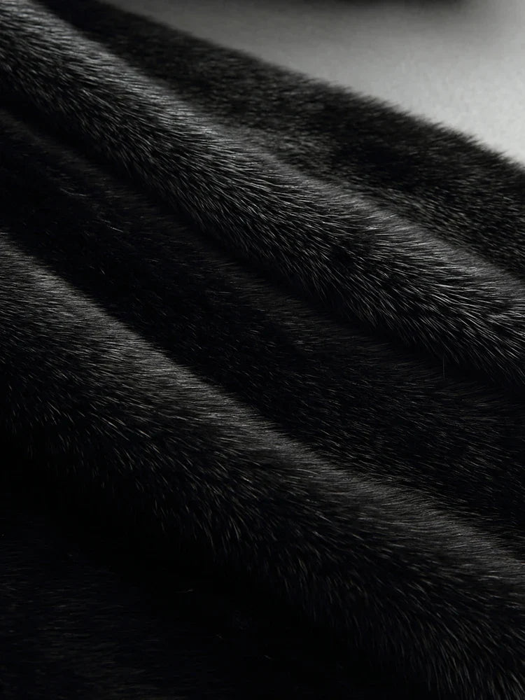 Women's Faux Fur Coat with Fur-Lined Hood, Long Length