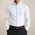 Men's Slim Fit Shirt with Chest Pocket and Long Sleeves