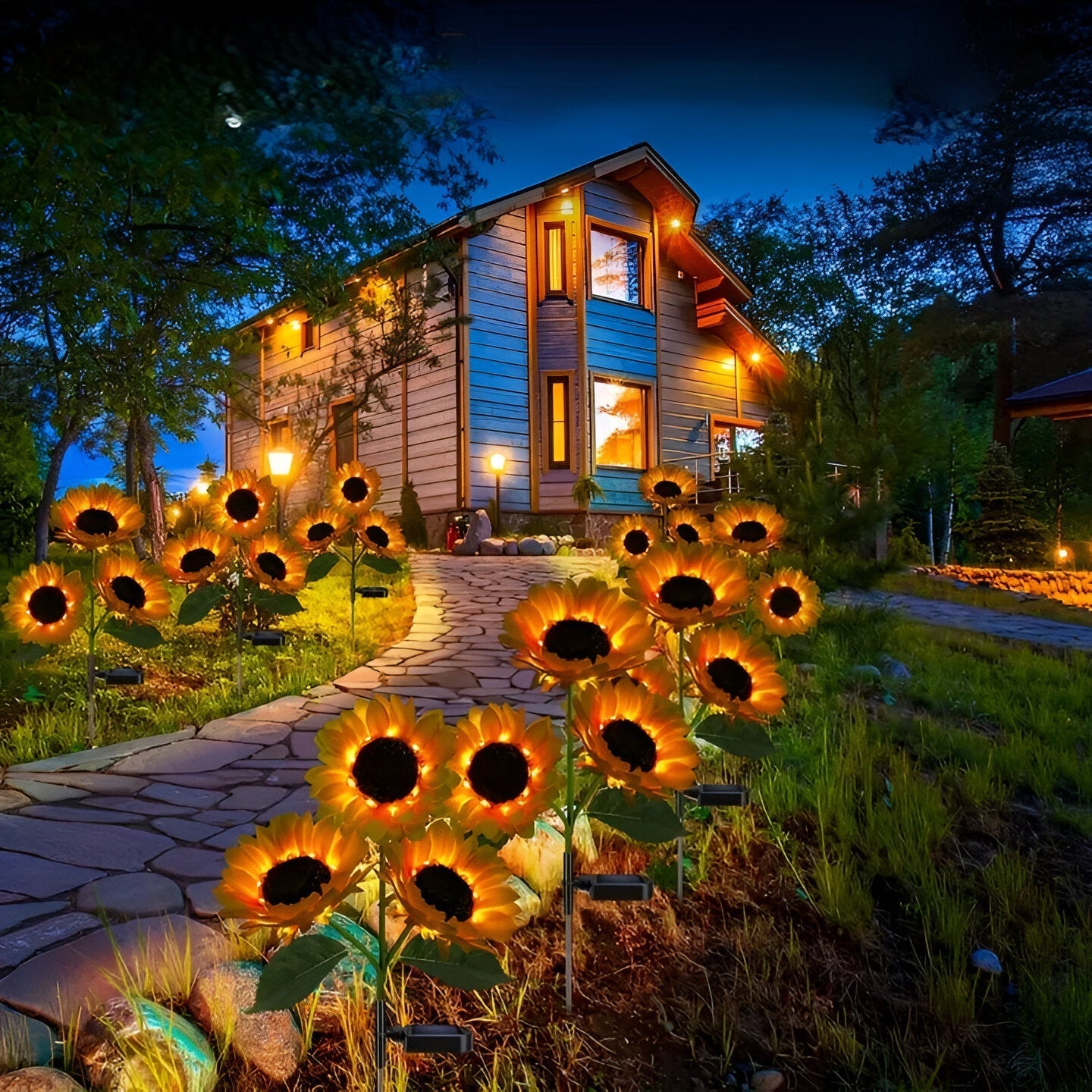 Florissa - Realistic Solar Sunflower Garden Lights with IP65 Weather Resistance