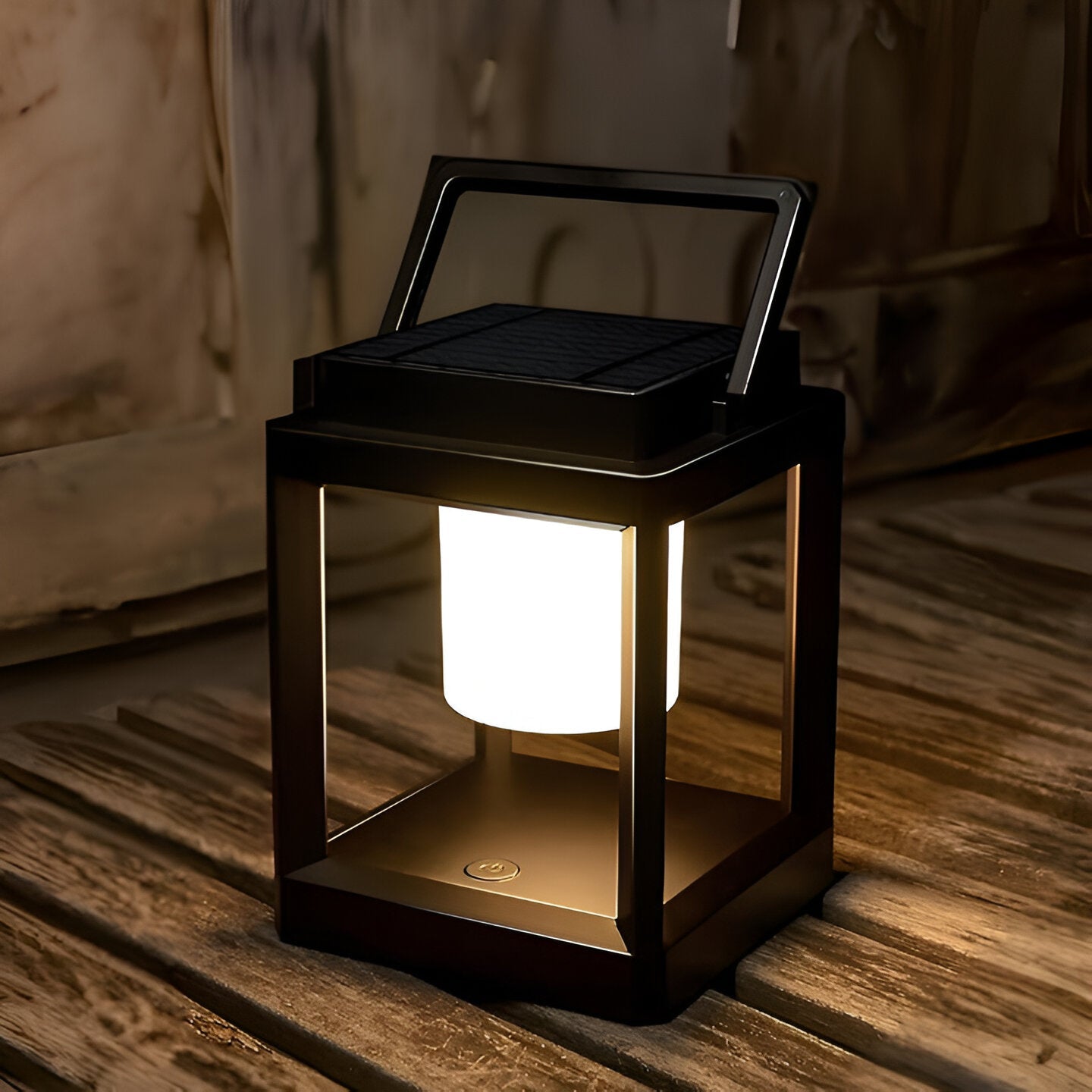 Lunistra - Black Portable Solar Lantern with USB Charging for the Garden
