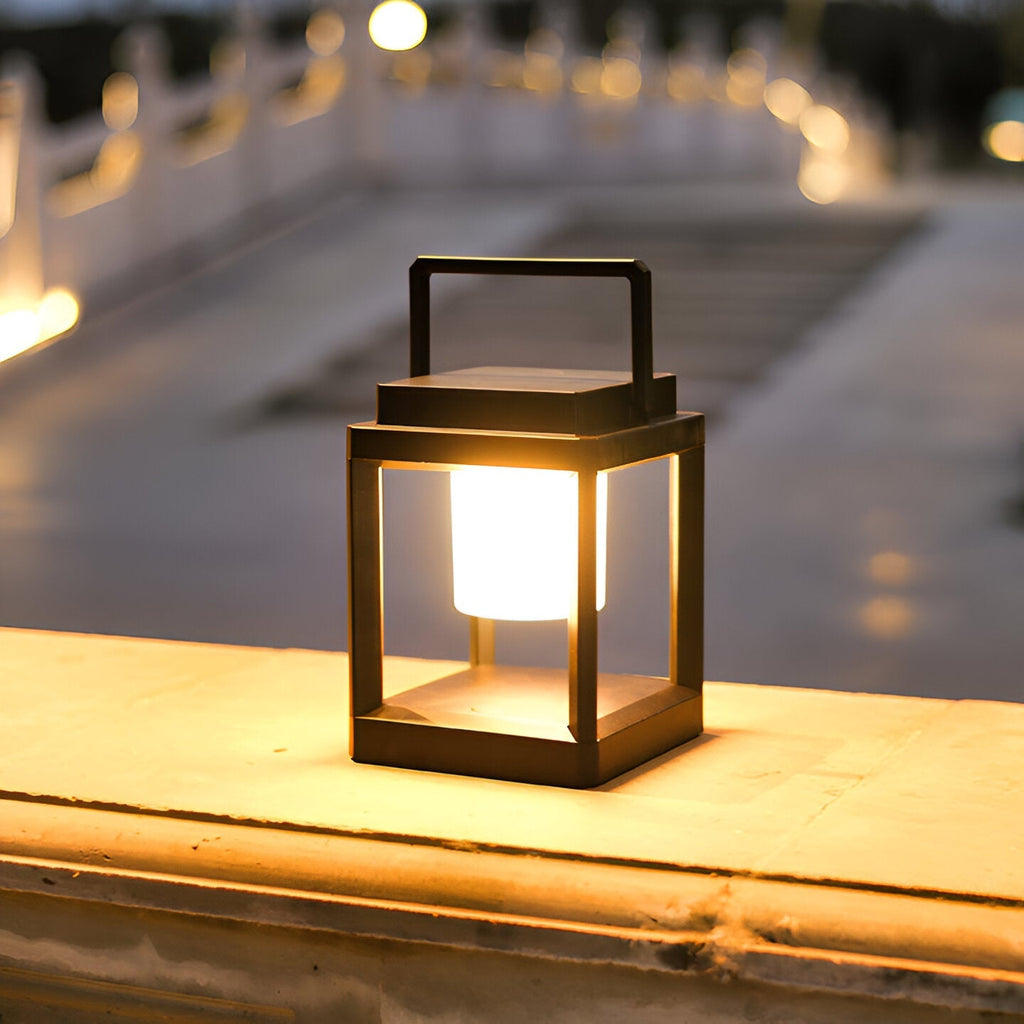 Lunistra - Black Portable Solar Lantern with USB Charging for the Garden