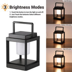 Lunistra - Black Portable Solar Lantern with USB Charging for the Garden