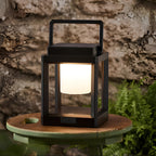 Lunistra - Black Portable Solar Lantern with USB Charging for the Garden