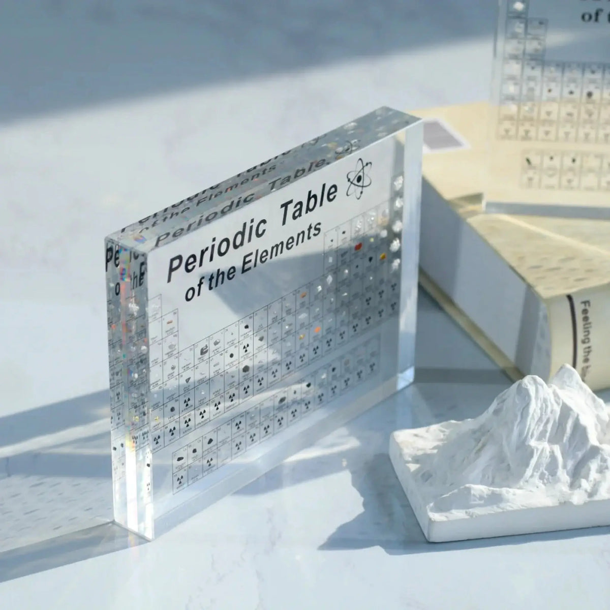 Periodic Table Display with 83 Real Elements - LED Illuminated Acrylic Case
