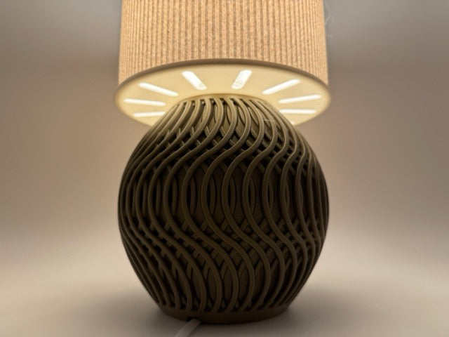 Modern Table Lamp "Marble" with Marble Pattern Shade and Stylish Geometric Base – Ambient Lighting