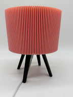 Modern Table Lamp "Ribble" with Pink Ribbed Shade and Black Base – Unique Ambient Lighting