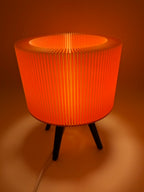 Modern Table Lamp "Ribble" with Pink Ribbed Shade and Black Base – Unique Ambient Lighting