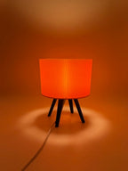 Modern Table Lamp "Ribble" with Pink Ribbed Shade and Black Base – Unique Ambient Lighting