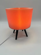 Modern Table Lamp "Ribble" with Pink Ribbed Shade and Black Base – Unique Ambient Lighting
