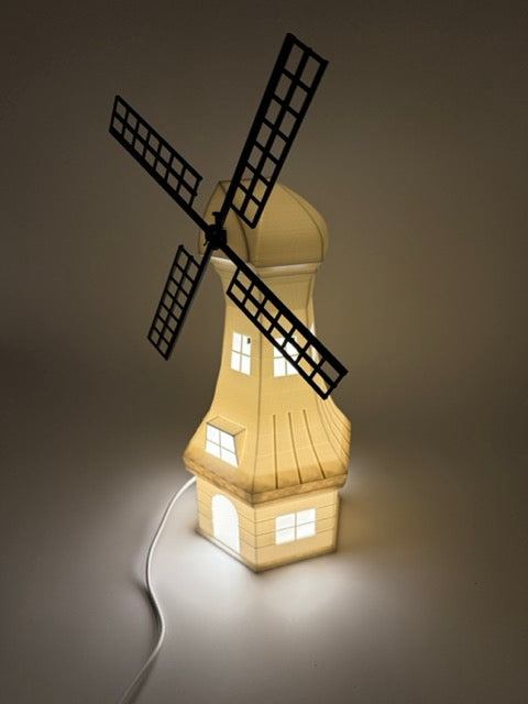 Mill Decorative Table Lamp in the Shape of a Windmill – Unique Ambient Lamp with Warm Light