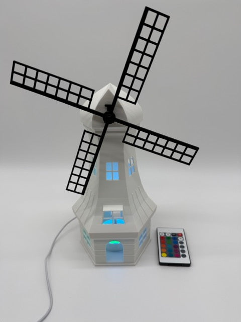 Mill Decorative Table Lamp in the Shape of a Windmill – Unique Ambient Lamp with Warm Light
