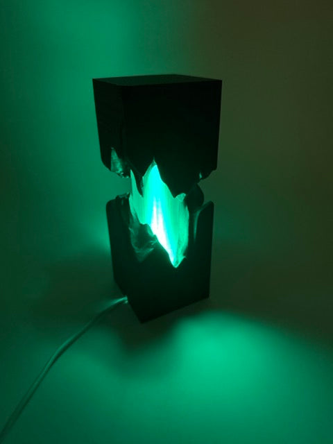 Split Design Table Lamp with Split Black Design and Color-Changing Light – Ambient Lamp with Remote Control