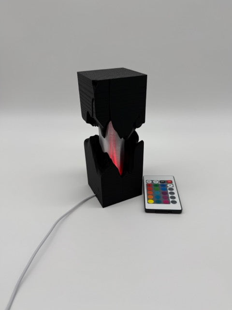 Split Design Table Lamp with Split Black Design and Color-Changing Light – Ambient Lamp with Remote Control