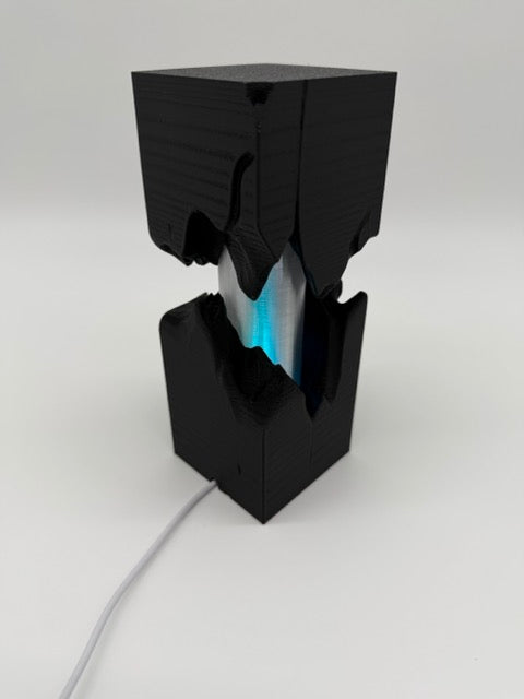 Split Design Table Lamp with Split Black Design and Color-Changing Light – Ambient Lamp with Remote Control