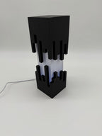 Design Table Lamp "Future" with Black Cut-Out Pattern and Color Changing – Modern Ambient Lamp with Remote Control