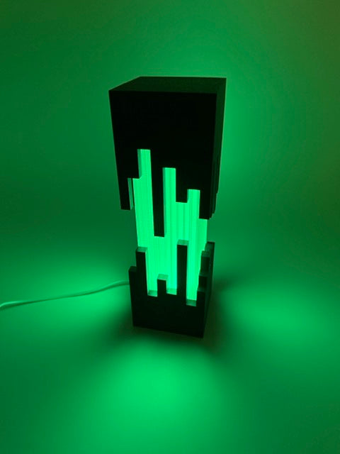 Design Table Lamp "Future" with Black Cut-Out Pattern and Color Changing – Modern Ambient Lamp with Remote Control