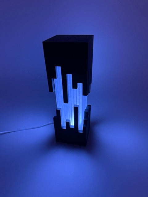 Design Table Lamp "Future" with Black Cut-Out Pattern and Color Changing – Modern Ambient Lamp with Remote Control