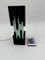 Design Table Lamp "Future" with Black Cut-Out Pattern and Color Changing – Modern Ambient Lamp with Remote Control