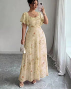 Women's Slim Fit Dress with Ruffle Sleeves