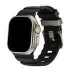 Silicone Watch Strap for Apple Watch with Titanium Buckle