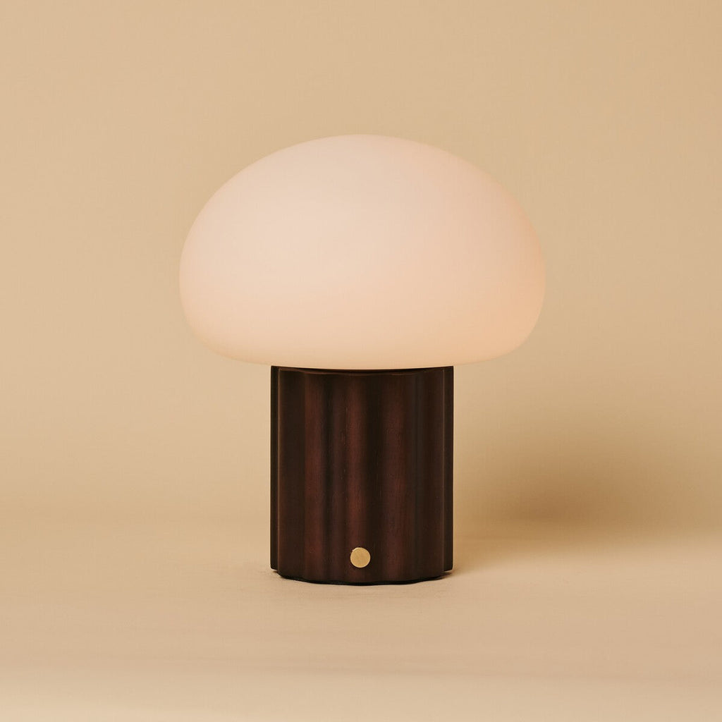 Jord Dark Brown Rechargeable Table Lamp | Wireless, Unique & Up to 100 Hours of Light